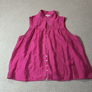 BTFL-Life Women's‎ Sleeveless Hot Pink Sleeveless Blouse Large